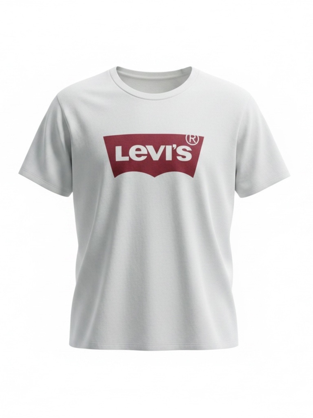 Levi's White Short Sleeve Tee with Red Batwing Logo